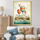 Flower Bouquet In Hot Air Ballon I - Transportation Canvas Wall Art