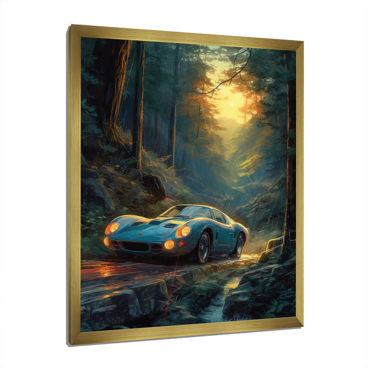 Forest Drives In Classic Car I - Car Vintage Canvas Wall Art