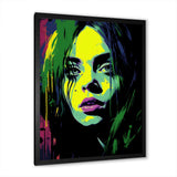 Popart Emerald Eilish Portrait - Abstract Canvas Wall Art