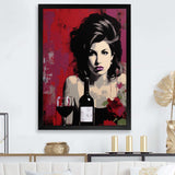 Popart Portrait Winehouse In Wine I - Abstract Canvas Wall Art