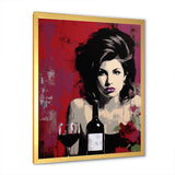 Popart Portrait Winehouse In Wine I - Abstract Canvas Wall Art