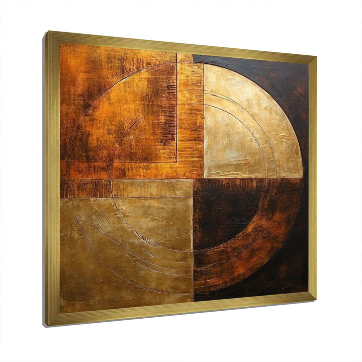 Bronze Brilliance Symetry - Abstract Canvas Wall Art