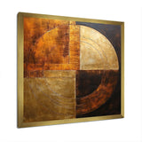 Bronze Brilliance Symetry - Abstract Canvas Wall Art