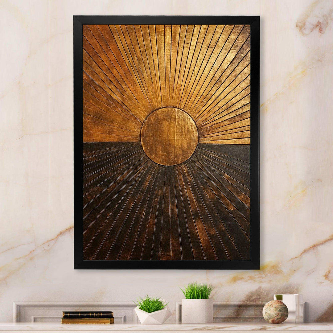 Bronze Brilliance Symetry IV - Abstract Canvas Wall Art