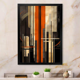 Orange And Grey Vectors I - Abstract Canvas Wall Art