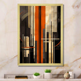 Orange And Grey Vectors I - Abstract Canvas Wall Art