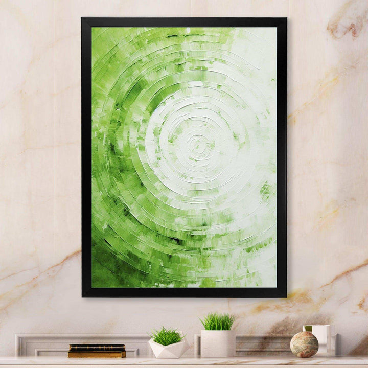Green White Sage Spirals - Abstract Canvas Wall Art
