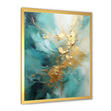 Gold And Teal Aurora Harmony II - Abstract Canvas Wall Art