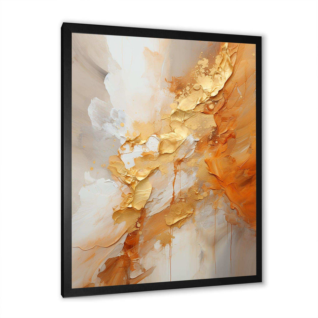 Gold White Champagne Sunrise Spirals I - Abstract Canvas Wall Art