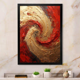 Red Gold Fusion Spiral - Abstract Canvas Wall Art