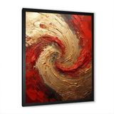 Red Gold Fusion Spiral - Abstract Canvas Wall Art