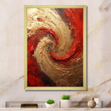 Red Gold Fusion Spiral - Abstract Canvas Wall Art