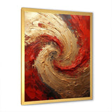 Red Gold Fusion Spiral - Abstract Canvas Wall Art