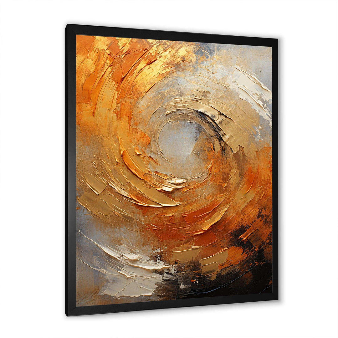 Gold Orange Desert Mirage Spiral - Abstract Canvas Wall Art