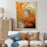 Gold Orange Desert Mirage Spiral - Abstract Canvas Wall Art