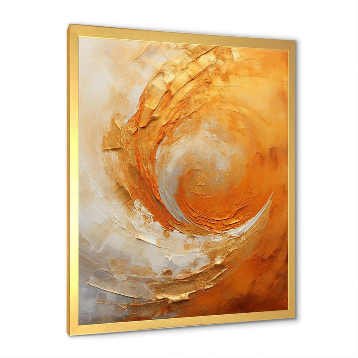 Gold Orange Desert Mirage Spiral II - Abstract Canvas Wall Art