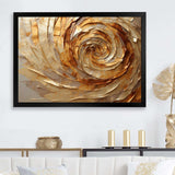 Brown Gilded Mocha Spiral - Abstract Canvas Wall Art