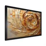 Brown Gilded Mocha Spiral - Abstract Canvas Wall Art