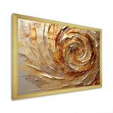 Brown Gilded Mocha Spiral - Abstract Canvas Wall Art