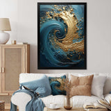 Golden Emerald Surge I - Abstract Canvas Wall Art