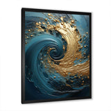 Golden Emerald Surge I - Abstract Canvas Wall Art