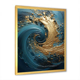 Golden Emerald Surge I - Abstract Canvas Wall Art