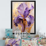 Golden Iris Purple Dream - Floral Canvas Wall Art