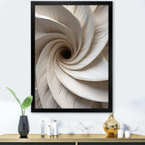 White Minimalism Spiral Poteries - Abstract Canvas Wall Art