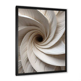 White Minimalism Spiral Poteries - Abstract Canvas Wall Art