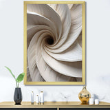 White Minimalism Spiral Poteries - Abstract Canvas Wall Art