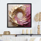 Gold Pink Minimalism Spiral Poteries - Abstract Canvas Wall Art