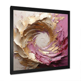 Gold Pink Minimalism Spiral Poteries - Abstract Canvas Wall Art