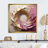 Gold Pink Minimalism Spiral Poteries - Abstract Canvas Wall Art