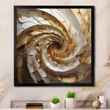 Beige Minimalism Spiral Poteries I - Abstract Canvas Wall Art