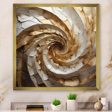 Beige Minimalism Spiral Poteries I - Abstract Canvas Wall Art