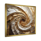 Beige Minimalism Spiral Poteries I - Abstract Canvas Wall Art