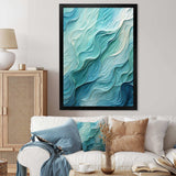 Aqua Blue And White Serenity Swirl I - Abstract Canvas Wall Art