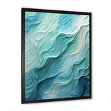 Aqua Blue And White Serenity Swirl I - Abstract Canvas Wall Art