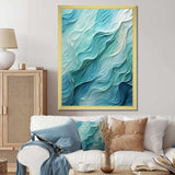 Aqua Blue And White Serenity Swirl I - Abstract Canvas Wall Art