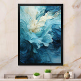 Aqua Blue And White Serenity Swirl III - Abstract Canvas Wall Art