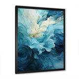 Aqua Blue And White Serenity Swirl III - Abstract Canvas Wall Art