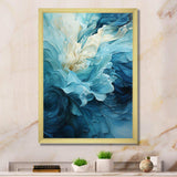 Aqua Blue And White Serenity Swirl III - Abstract Canvas Wall Art