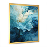 Aqua Blue And White Serenity Swirl III - Abstract Canvas Wall Art