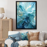 Aqua Blue And White Serenity Swirl IV - Abstract Canvas Wall Art