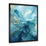 Aqua Blue And White Serenity Swirl IV - Abstract Canvas Wall Art