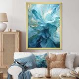 Aqua Blue And White Serenity Swirl IV - Abstract Canvas Wall Art