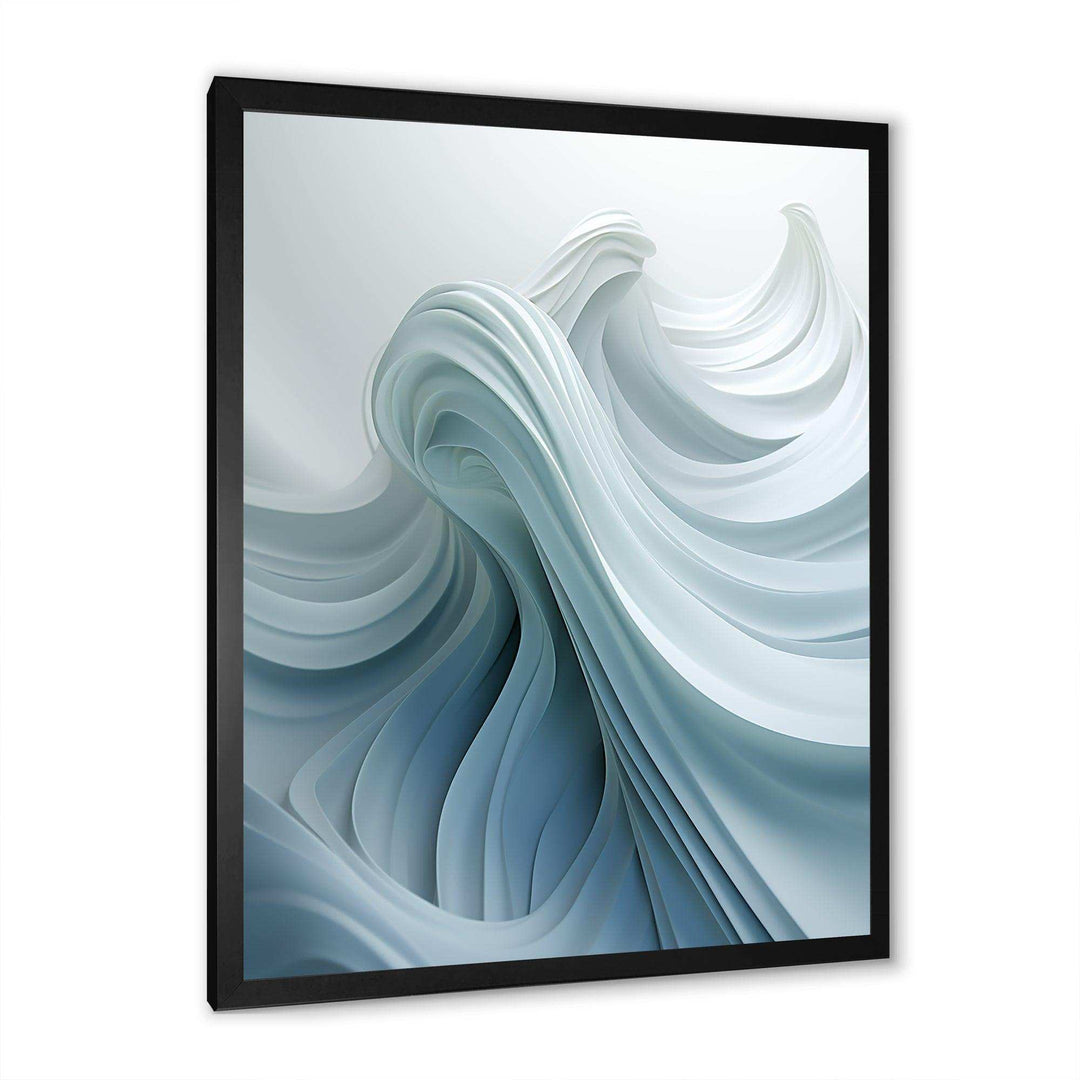 White &amp; Blue Zen Zephyr Spiral - Abstract Canvas Wall Art