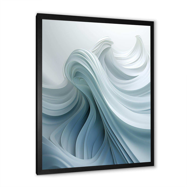 White &amp; Blue Zen Zephyr Spiral - Abstract Canvas Wall Art