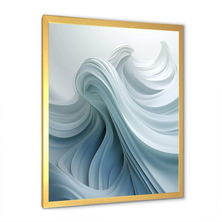 White &amp; Blue Zen Zephyr Spiral - Abstract Canvas Wall Art