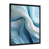 White & Blue Zen Zephyr Spiral I - Abstract Canvas Wall Art